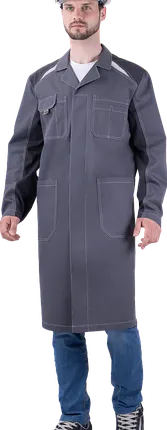 Фото №0 Халат ТУРБО SAFETY летний, серый-т.серый