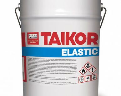 фото Гидроизоляция полиуретановая однокомпонентная TAIKOR Elastic 300 серая, ТехноНиколь 12кг