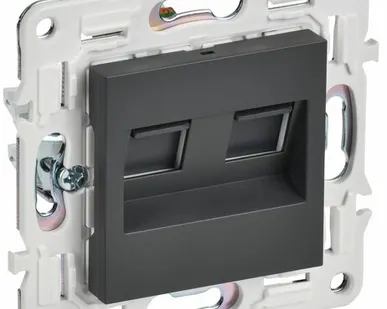 фото SKANDY Розетка компьютерная двойная RJ45 кат.5E SK-K03T титан IEK