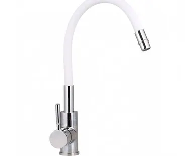 фото Смеситель для кухни GROSS AQUA ColorFlex (3241508W) белый, с гибким изливом