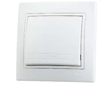 фото Выключатель 1-кл. СП Мира 10А IP20 с бел.вставкой бел. LEZARD 701-0202-100