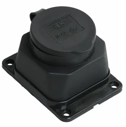 Фото №0 Розетка каучук 1-ф., 16А настенная с защитной крышкой...