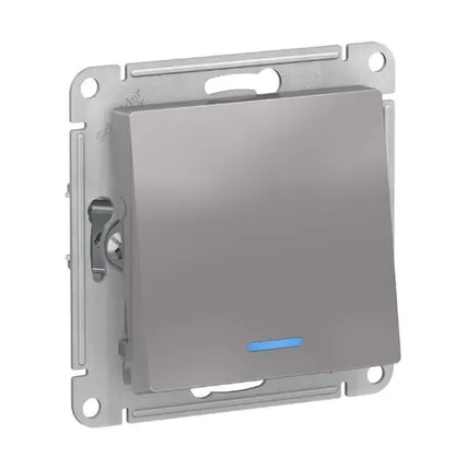 Фото №0 Schneider Electric Механизм выключателя 1-кл. СП AtlasDesign 10А IP20 10AX с подсветкой алюм. ATN000313 Schneider Electric