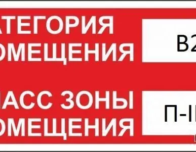 фото Знак F26 Категория помещения/класс зоны помещения 150х300мм