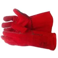 фото Перчатки краги красные