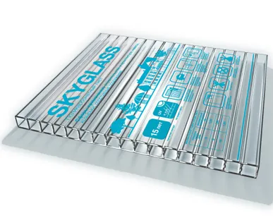 фото Сотовый поликарбонат SKYGLASS Прозрачный 8 мм (2,1*12 м)