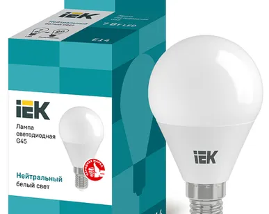 фото IEK Лампа светодиод. 7/4000/Е14/G45 шар IEK