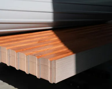 фото Профлист С-10 под дерево / золотой орех / 0.45 мм. - Золотой орех - Глянцевая - с ЛКП - Первый - С-8 - Стандартные - Розница