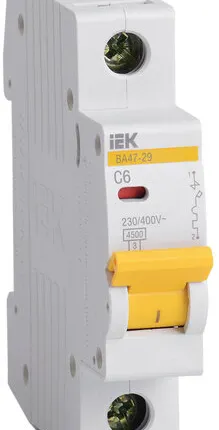 Фото №0 IEK Авт. выкл.ВА47-29 1Р 6А 4,5кА х-ка С ИЭК