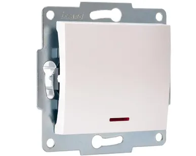 фото Механизм выключателя 1-кл. 1п СП Karina 10А IP20 с подсветкой жемчуж./бел. перламутр LEZARD 707-3088-111
