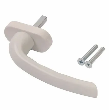 Фото №0 Ручка оконная "ЛУНА" штифт 38 мм, комплект (+ 2 винта), белая