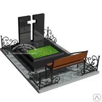 Фото №0 Мемориальный комплекс из гранита с кованными уголками