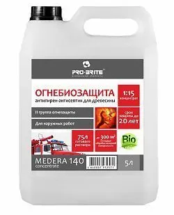 фото Огнебиозащита до 20 лет Medera 140 (5 л) 2-я группа, концентрат 1:15