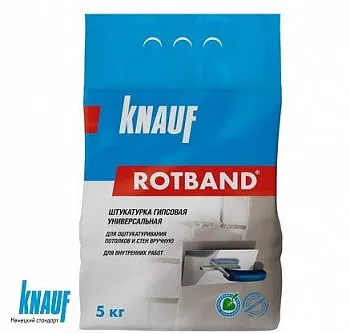 Фото №0 ШТУКАТУРКА ГИПСОВАЯ РОТБАНД КNAUF (5КГ)