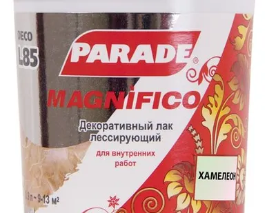 фото Лак PARADE Лак для декоративной отделки поверхностей PARADE L5 0,9 л глянцевый хамелеон 0005765