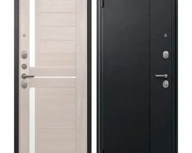 фото Дверь входная А-01 (Центурион) металл/МДФ, Черный сатин/Капучино 2050х860мм, ЛЕВАЯ (2025)