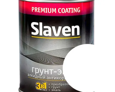 фото Грунт-эмаль по ржавчине белый 20 кг быстросохнущий антикоррозийный Славен
