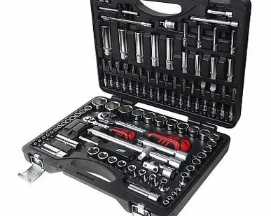 фото Набор шестигранных торцевых головок и бит 1/4" и 1/2", 110 предметов, JTC