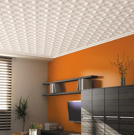 Фото №0 Облицовка потолка стироловой плиткой