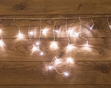 фото Гирлянда "Айсикл" (бахрома) 1.8х0.5м 48LED бел. 3Вт 230В IP20 провод прозр.Neon-Night 255-015