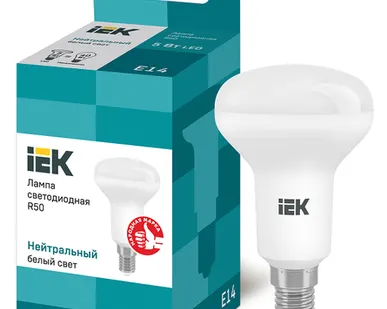 фото IEK Лампа светодиод. 5/4000/Е14/R50 рефлек. IEK