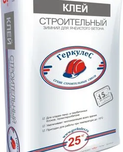 фото Клей "Геркулес" для ячеистого бетона (ЗИМНИЙ до -15С) 25 кг