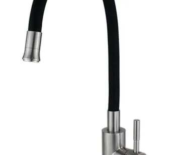 фото Смеситель Esko Snake K44 B для кухни гибкий излив черный, нержавеющая сталь