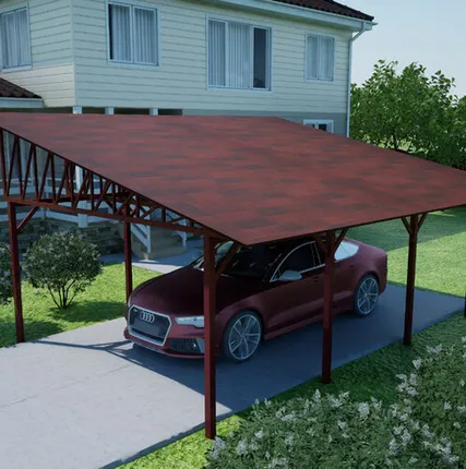 Фото №0 Односкатный навес №33 из гибкой черепицы 4,9х6,25 м