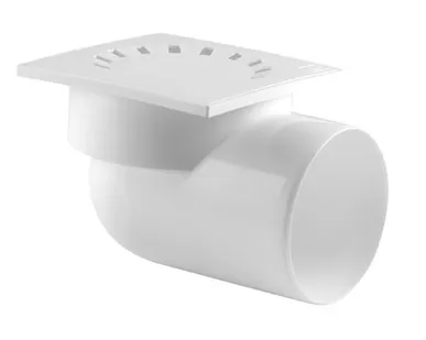 фото Трап горизонтальный решетка пластик ВК ПП 150/150х110, короб, белый,РТП