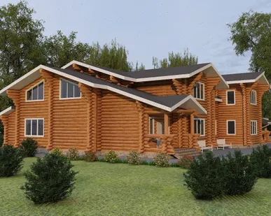 фото Сруб дома 17х23 м двухэтажный