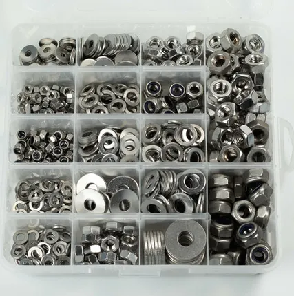 Фото №0 Комплект крепежа "Гайки, шайбы М5-М10 нержавеющая сталь А2" 686 единиц