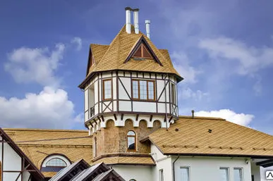 фото Гибкая черепица Катепал (Katepal, Ruflex) Рокки цвет золотой песок