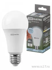 фото Лампа светодиодная А60 20 Вт, 230 В, 6500 К, E27