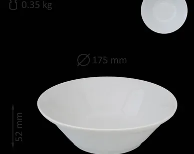 фото Салатник круглый &quot;Идиллия&quot; 175 мм/600 мл белый, добрушский фарфор