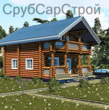 Фото №0 Сруб из оцилиндрованного бревна 240мм. "Дом у реки"