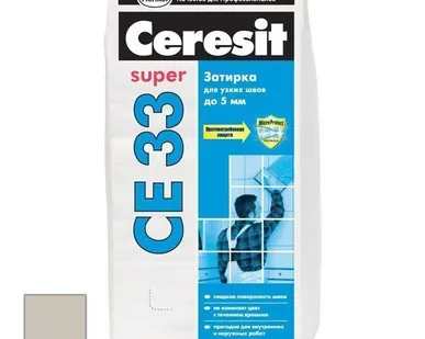 фото Затирка цементная Ceresit CE 33 Super серая 25 кг