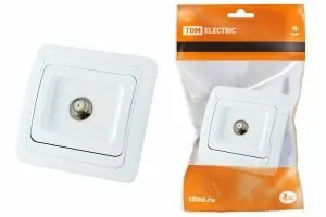 фото Розетка 2П+З с защ. шт. 16А 250В + USB порт 2,1А 5В белая "Таймыр" TDM