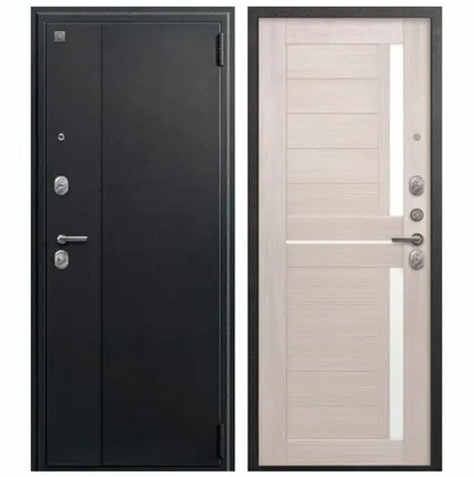 Фото №0 Дверь входная А-01 (Центурион) металл/МДФ, Черный сатин/Капучино 2050х860мм, ПРАВАЯ (2025)