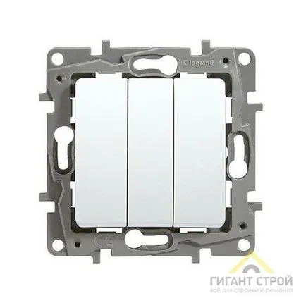 Фото №0 Механизм выключателя Legrand 3-кл. СП ETIKA Plus авт бел. 672213