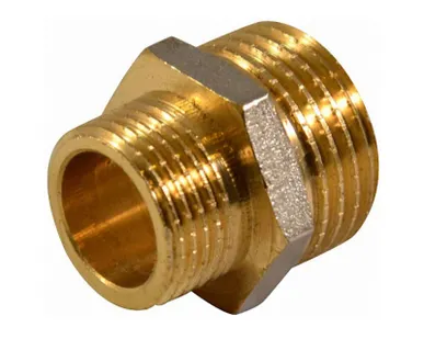 фото Ниппель латунный переходной, наружная резьба, 3/4"х1/2"