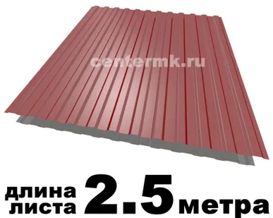 фото Профнастил НС-10 RAL 3005 Красное Вино (2,5 х1,19)