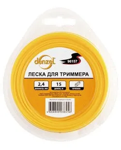 фото Леска для триммера круглая, квадратная, 2.0мм х 15м, 2.4мм х 15м, 3.0мм х 1