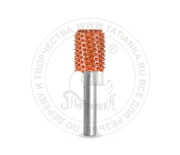 фото 6C12-90 - Цилиндр, Ø хвостовика 6мм, Ø фрезы X 12,7мм, L фрезы 19,05мм (ex-coarse/оранжевая)