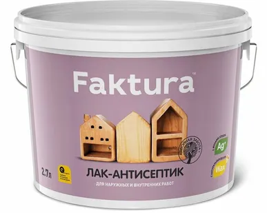 фото Дисма Лак-антисептик FAKTURA орех, ведро 2,7 л