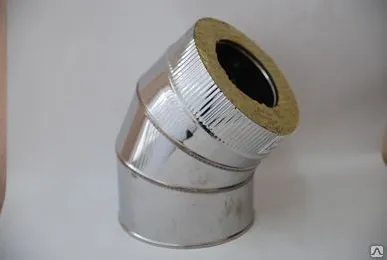 фото Сэндвич отвод 45 гр. D 120, оцинкованный/нержавеющий