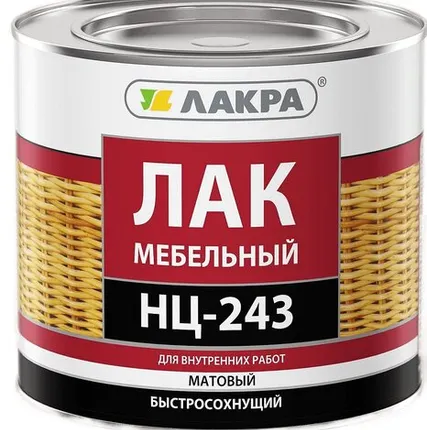 Фото №0 Лак ЛАКРА Лак для отделки мебели ЛАКРА НЦ-243 1,7 кг матовый