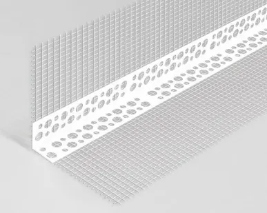 фото Уголок пластиковый 23*23 со стеклотканевой щел.сеткой ПЕРФОРИРОВАННЫЙ 10см*15см*2,5м/25