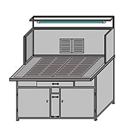 Фото №0 Стол сварщика ССК-2-14-75-8 с вытяжкой и пусковым управлением