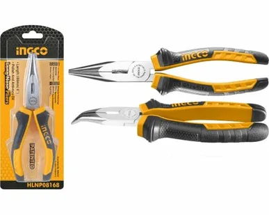 фото Длинногубцы (тонкогубцы) 160мм изогнутые /INGCO