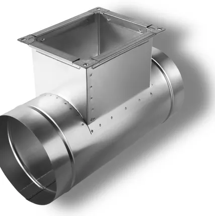 Фото №0 Тройник(КР2) -Ф200 -200х150 -100 -Ф200 -320 (Оц.ст./0,5/Н-Ф20-Н)